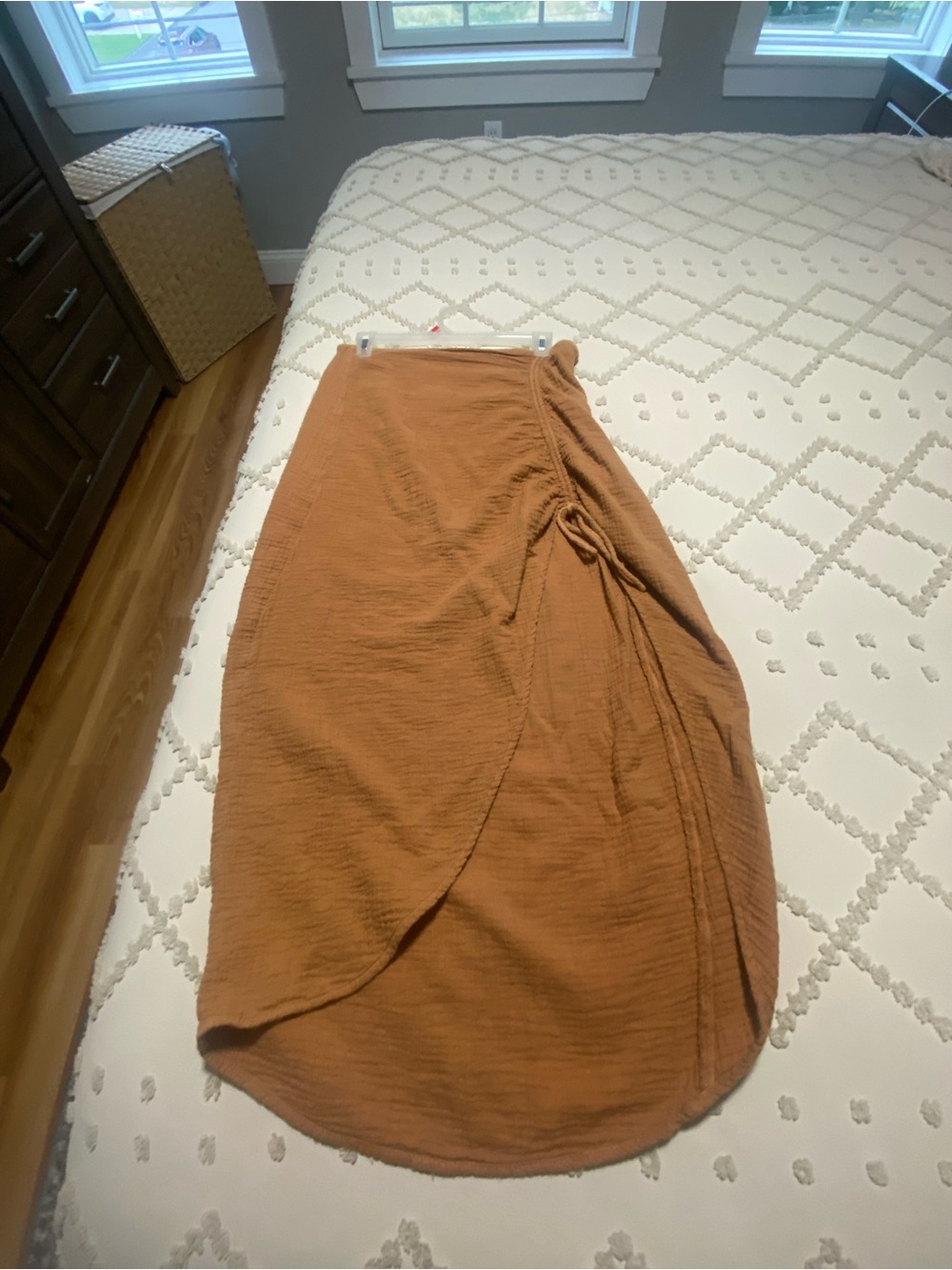 Free People Women’s Midi Skirt with adjustable side detail.